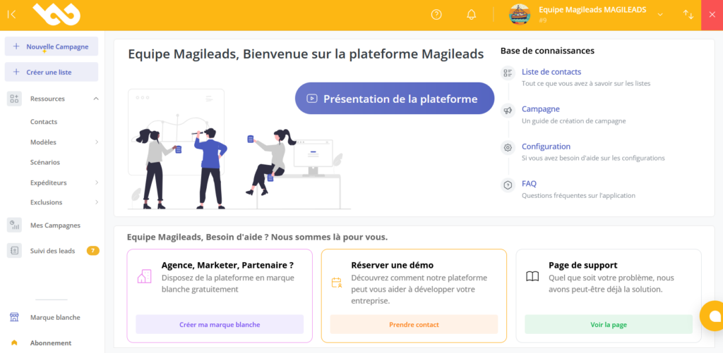 Accueille plateforme Magileads pour automatiser Linkedin. 